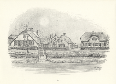 809996 Gezicht op de voorgevel van de boerderijen Lagedijk 14-15 te Schalkwijk en daartussen een tot woning verbouwd ...